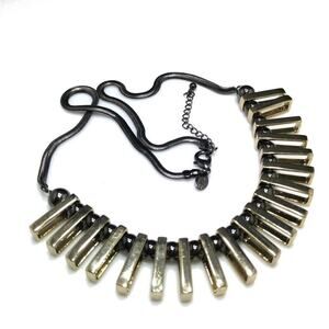 Express Mixed Metal Fringe Snake Chain Necklace, 24 Inches